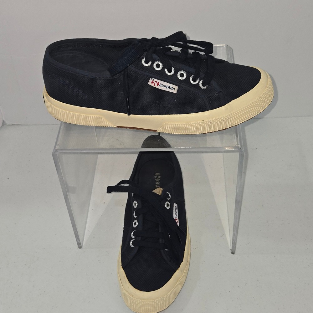Superga 2750 Cotu Classic Navy Blue Canvas Sneakers Womens 8 Mens 6.5